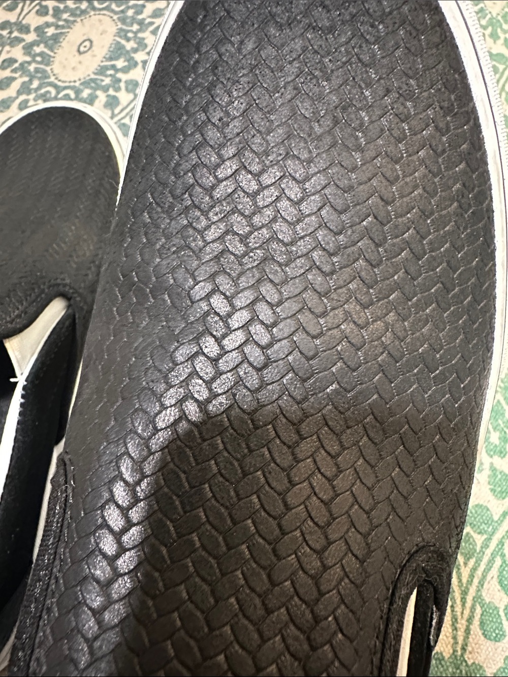 Vans Woven Leather Black Slip-On Platforms - Picture 7 of 7
